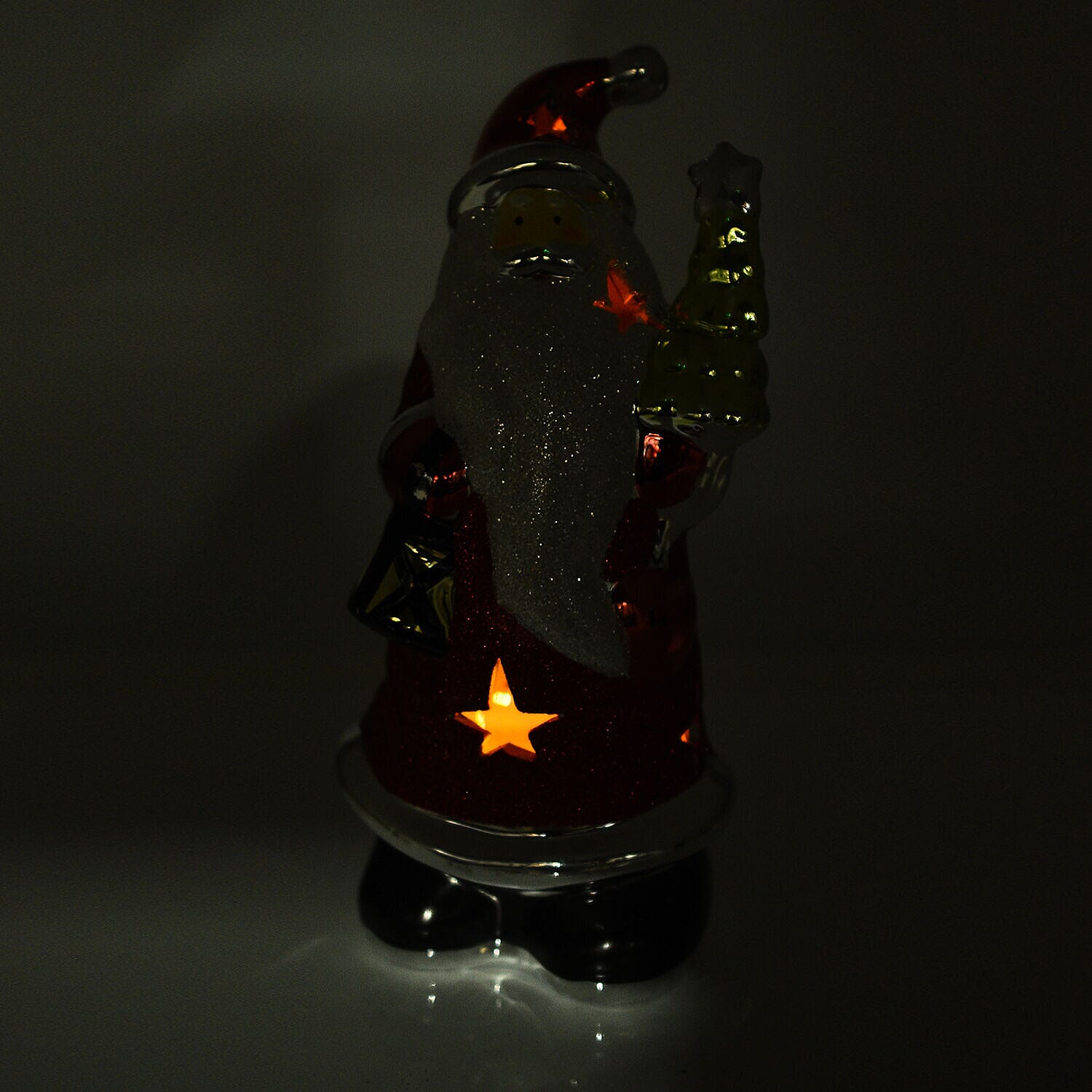 Lightup Santa Toy with Colour Changing LED Light - Red