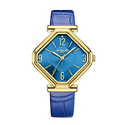 Limited Edition - Gamages Of London Ladies Diamond Stature Ladies Watch with Leather Strap - Navy