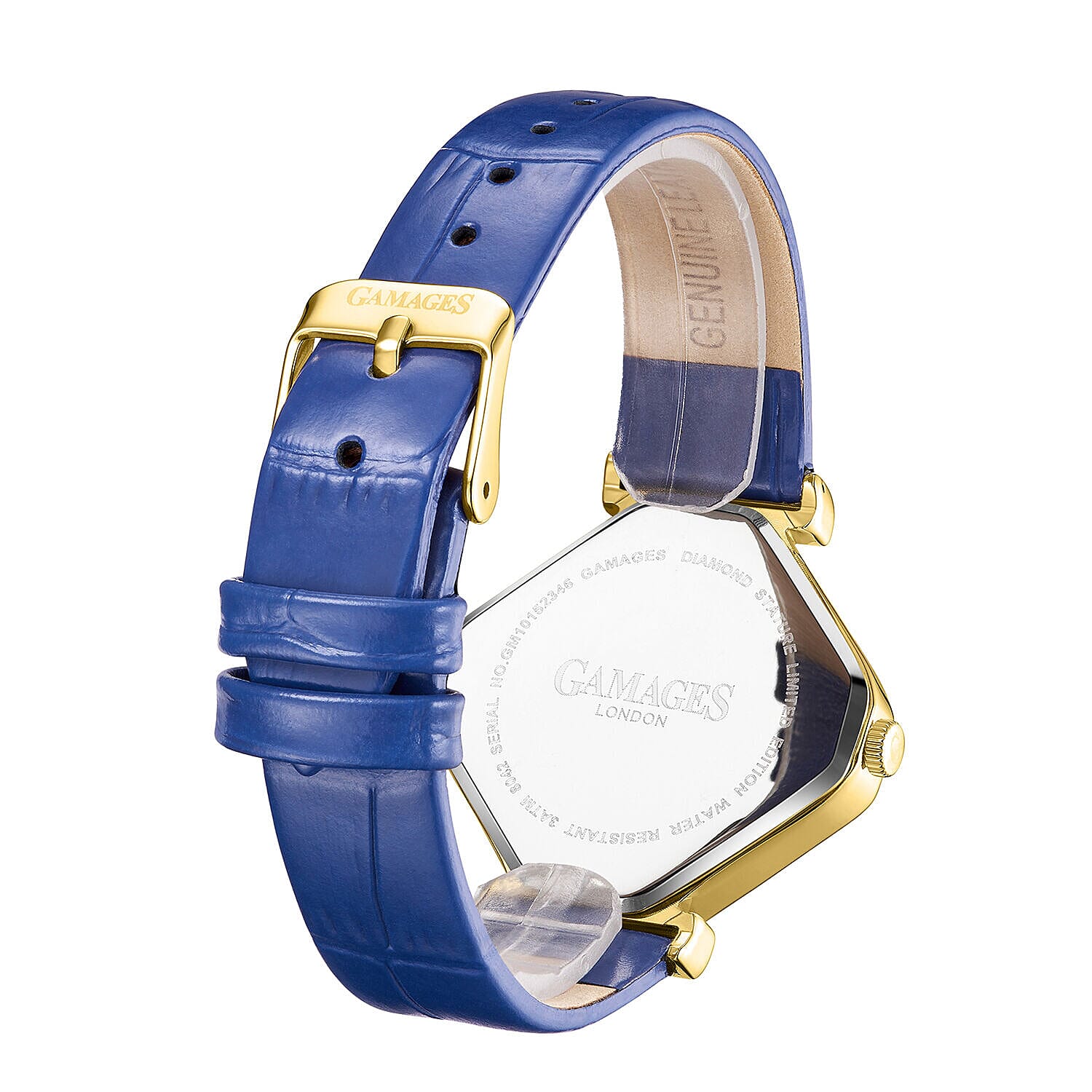 Limited Edition - Gamages Of London Ladies Diamond Stature Ladies Watch with Leather Strap - Navy