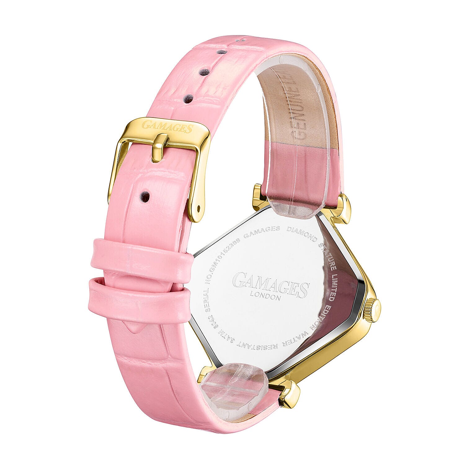 Limited Edition - Gamages Of London Ladies Diamond Stature Ladies Watch with Leather Strap - Pink