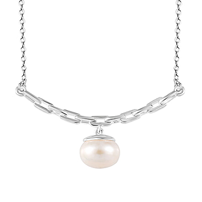 Tiffany HardWear Link Necklace in Yellow Gold with Freshwater Pearls