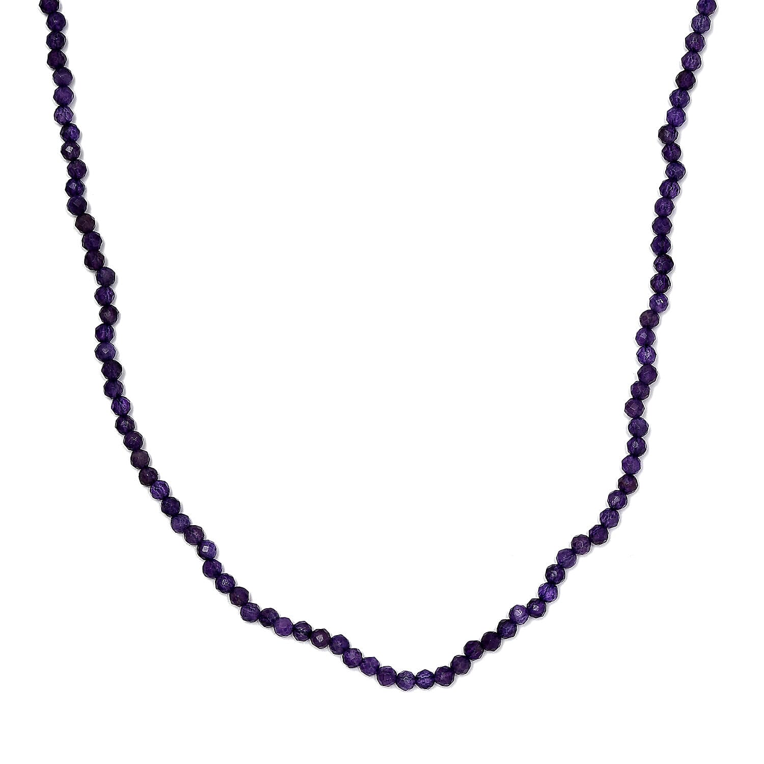 African Amethyst Necklace (Size - 20) With Magnetic Clasp in Stainless Steel
