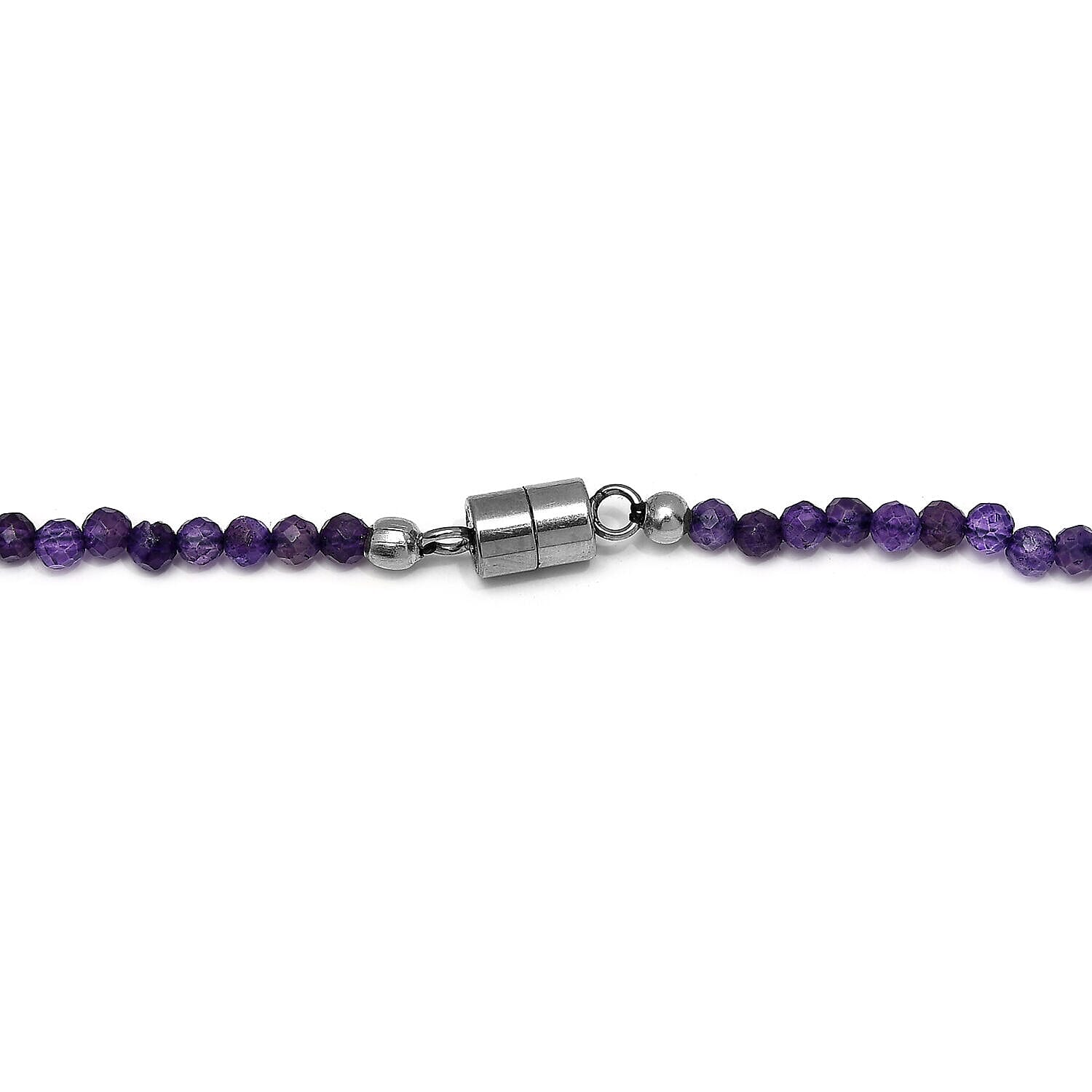 African Amethyst Necklace (Size - 20) With Magnetic Clasp in Stainless Steel