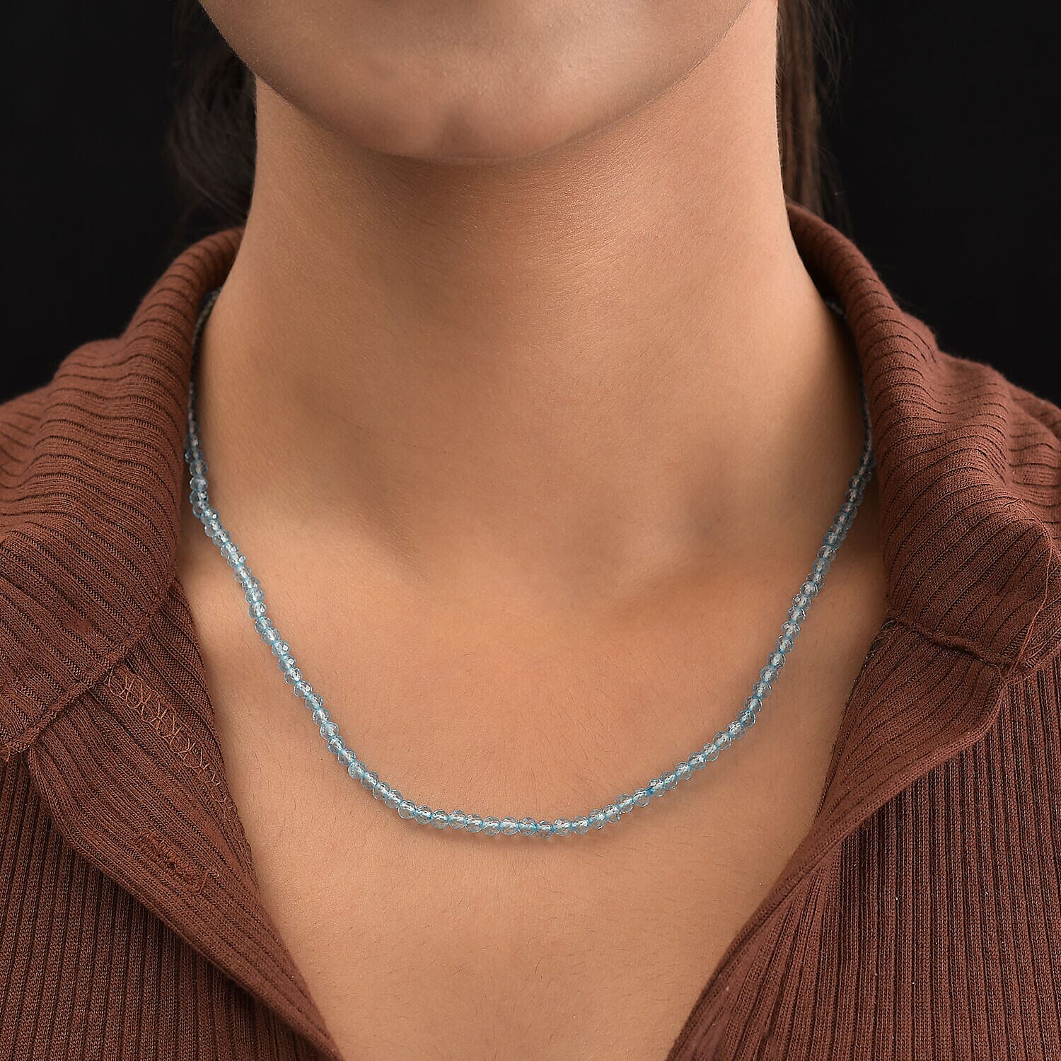 Blue Topaz Necklace (Size - 20) 33.00cts