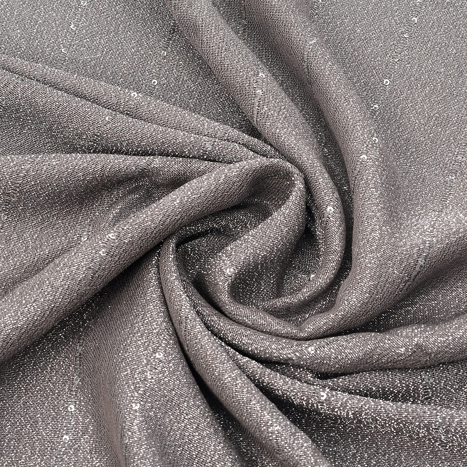 Viscose Shiny Metallic Mesh Shawl - Charcoal