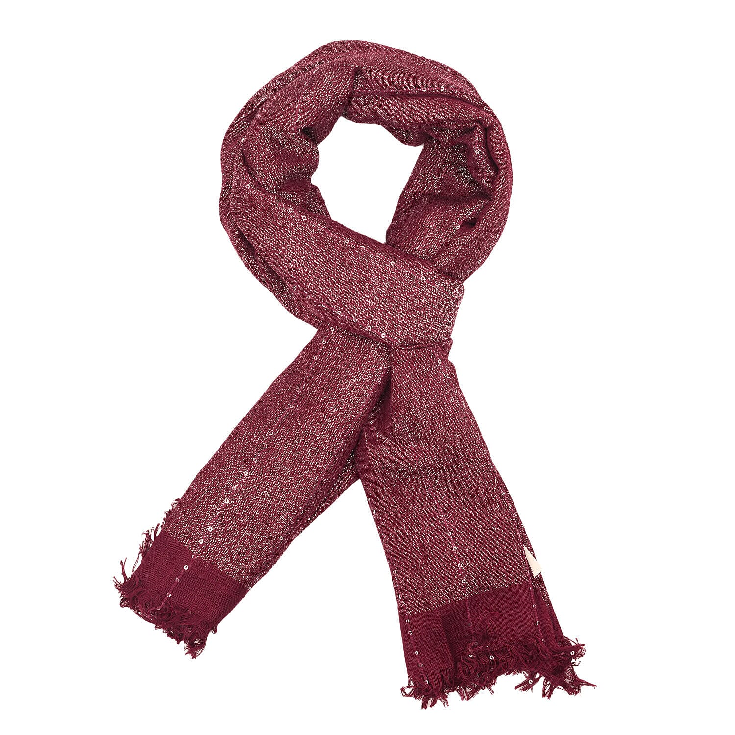 Viscose Shiny Metallic Mesh Shawl - Magenta