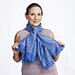 Viscose Shiny Metallic Mesh Shawl - Blue
