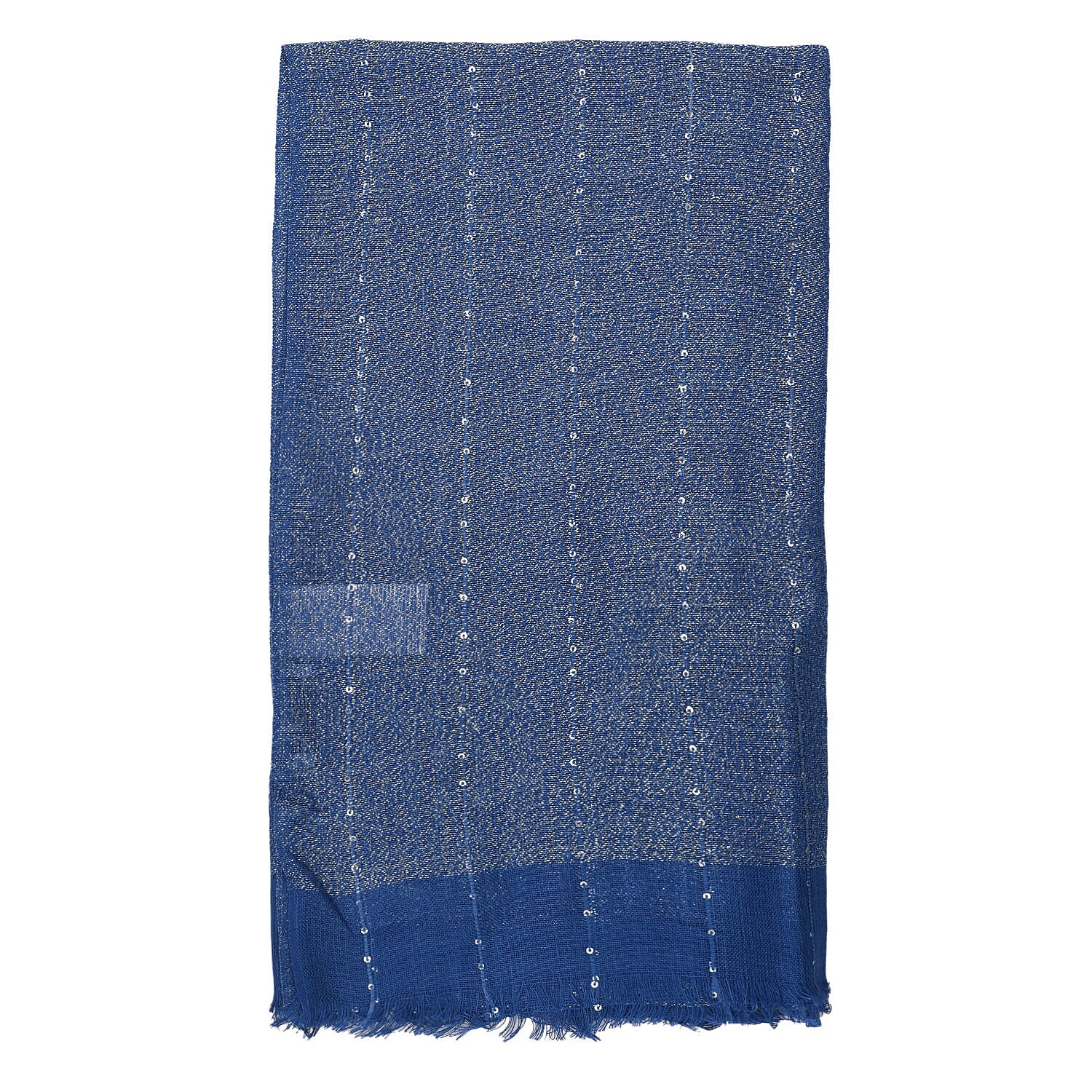 Viscose Shiny Metallic Mesh Shawl - Blue