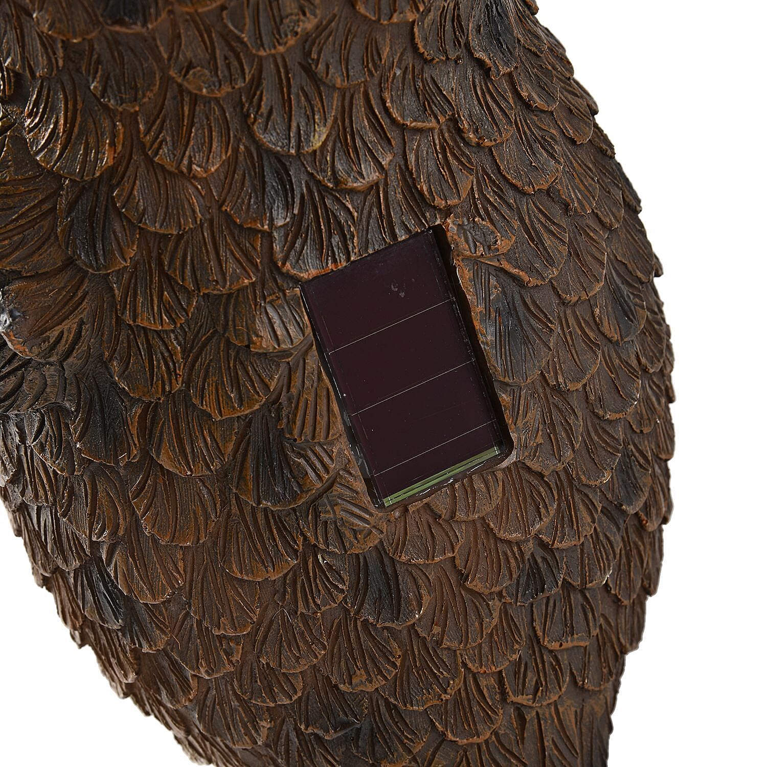 Owl with Solar Lamp Bulb (Size 25x16x15 cm) - White & Black