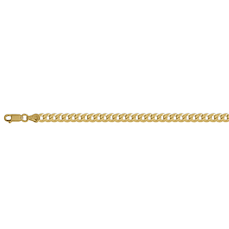 Yellow Gold Overlay Sterling Silver Curb Chain (Size - 20) with Lobster Clasp, Silver Wt. 15.45 Gms