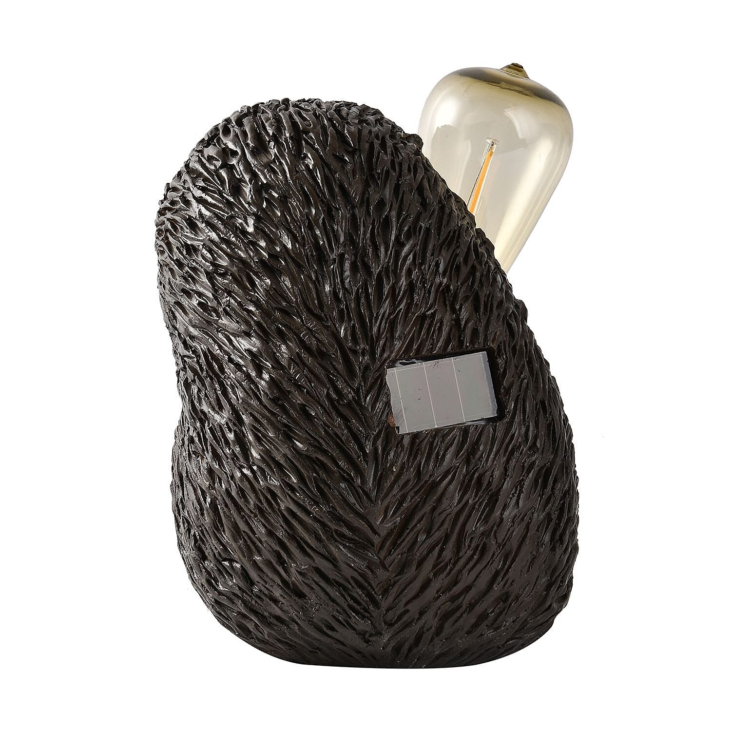 Hedgehog with Solar Lamp Bulb (Size 22x16x15 cm) - Brown