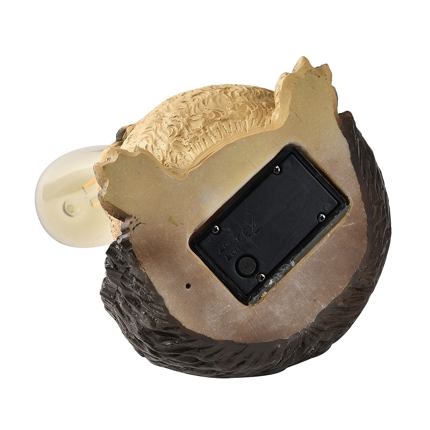 Hedgehog with Solar Lamp Bulb (Size 22x16x15 cm) - Brown