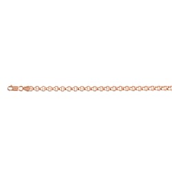 Rose Gold Overlay Sterling Silver Rolo Chain (Size - 20) with Lobster Clasp, Silver Wt. 17.90 Gms