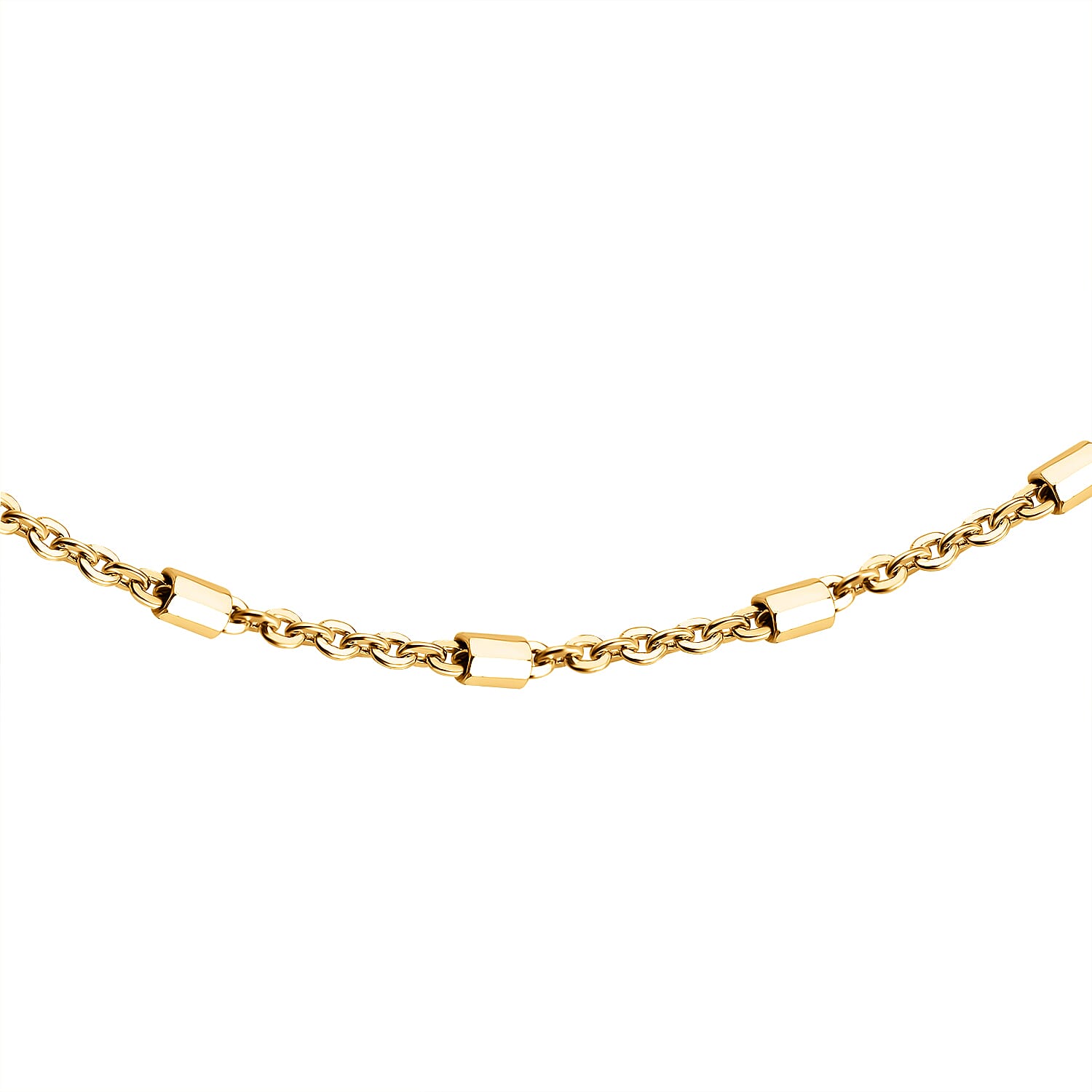 Yellow Gold Overlay Sterling Silver Chain (Size - 20)