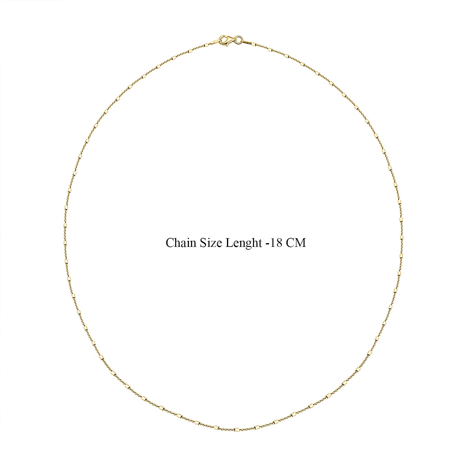 Yellow Gold Overlay Sterling Silver Chain (Size - 20)
