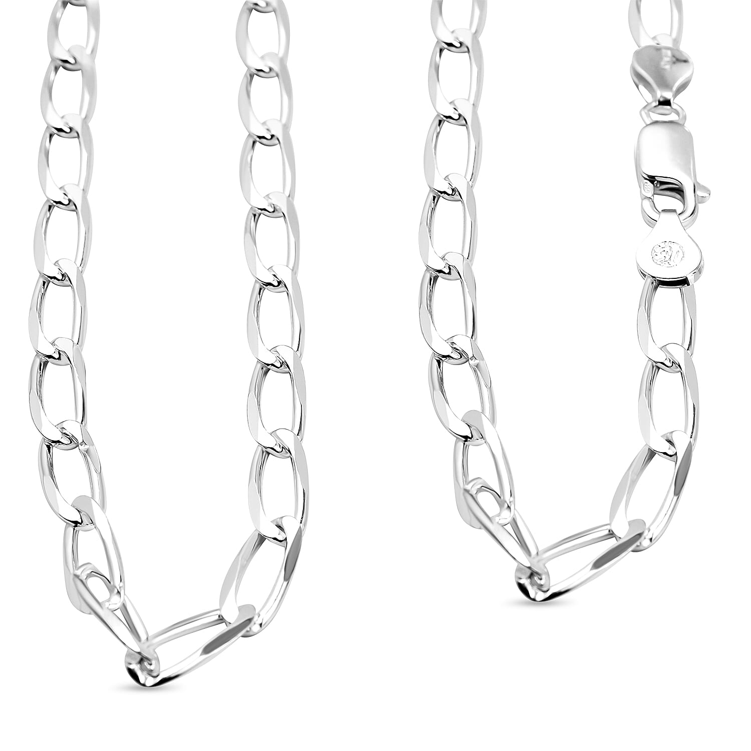 One Time Deal - Rhodium Overlay Sterling Silver Necklace (Size - 24) with Lobster Clasp, Silver Wt. 21.30 Gms