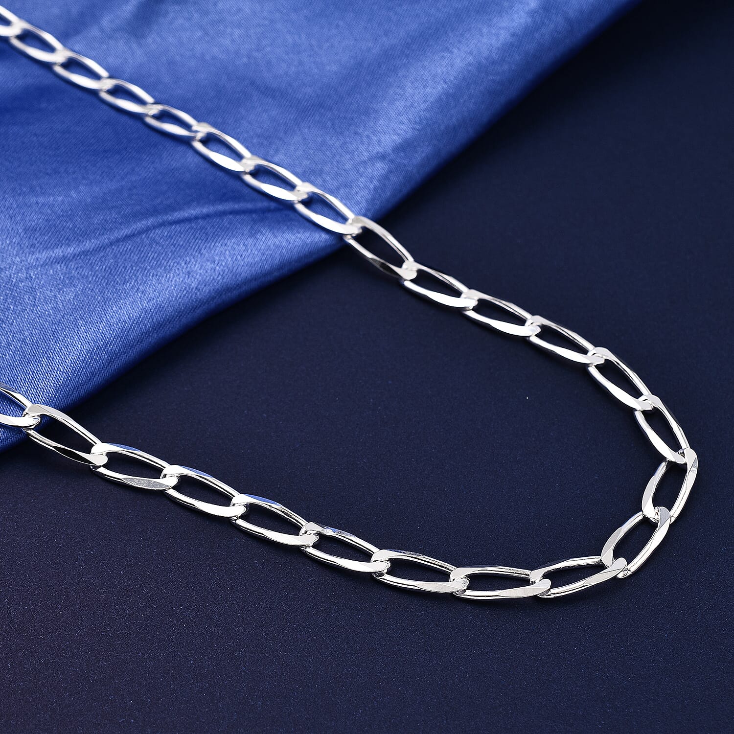 One Time Deal - Rhodium Overlay Sterling Silver Necklace (Size - 24) with Lobster Clasp, Silver Wt. 21.30 Gms