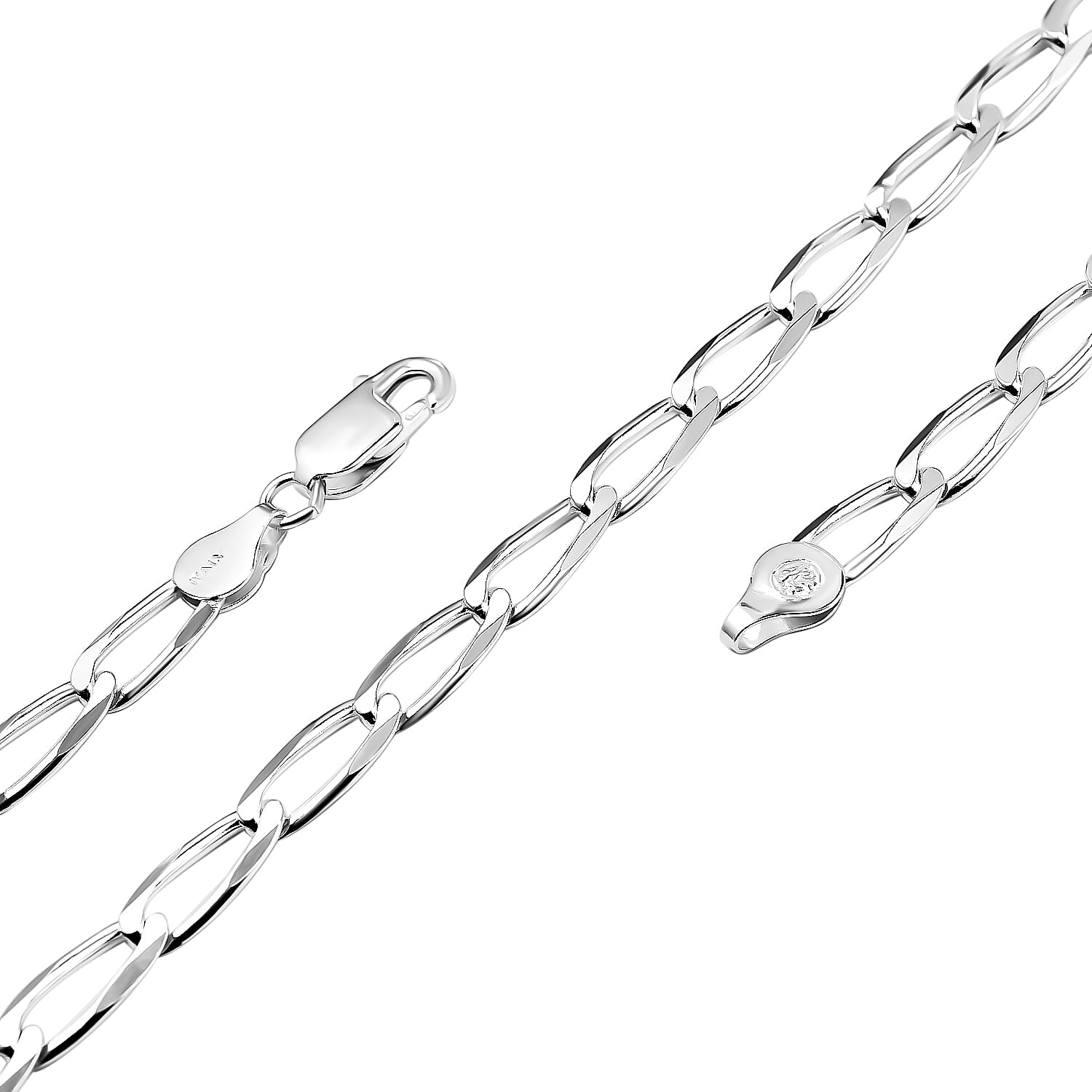 One Time Deal - Rhodium Overlay Sterling Silver Necklace (Size - 24) with Lobster Clasp, Silver Wt. 21.30 Gms