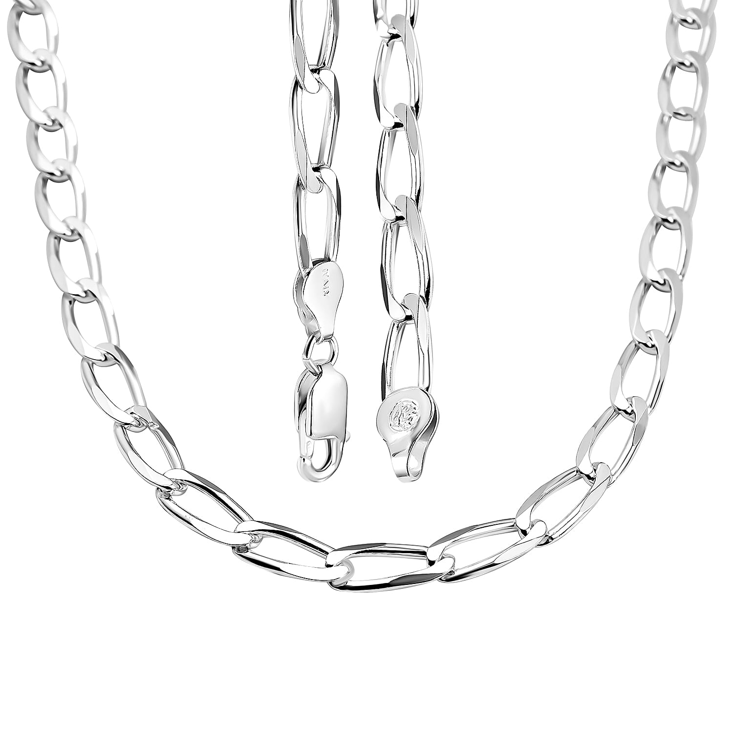 One Time Deal - Rhodium Overlay Sterling Silver Necklace (Size - 24) with Lobster Clasp, Silver Wt. 21.30 Gms