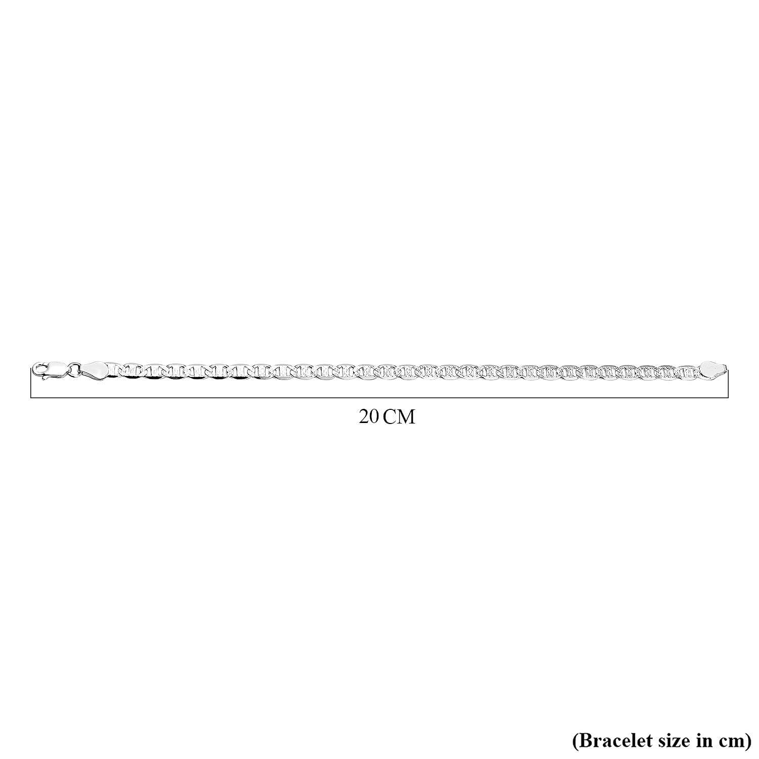 Vicenza Closeout - Rhodium Overlay Sterling Silver Bracelet (Size - 7.5)