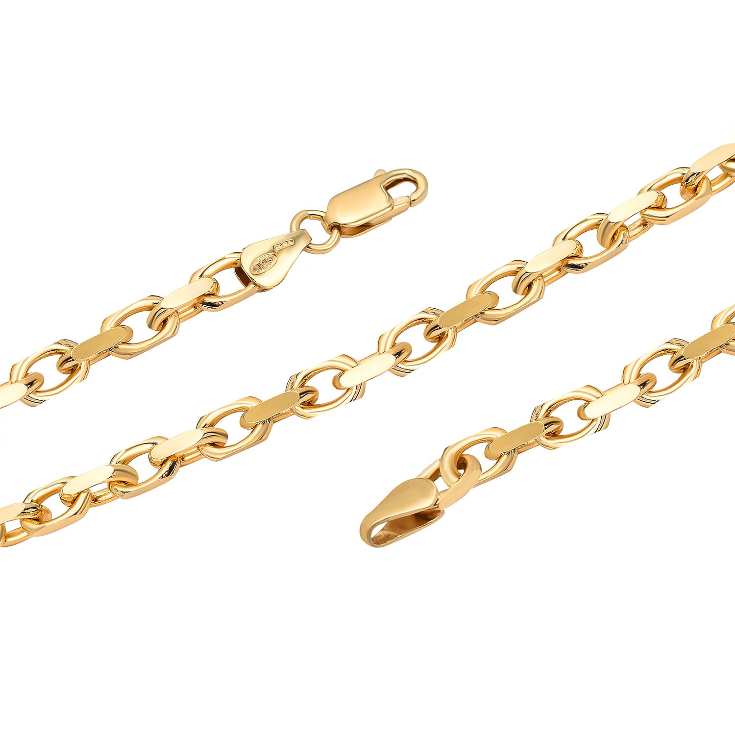 Vicenza Closeout - Yellow Gold Overlay Sterling Silver Cable Necklace (Size - 20) with Lobster Clasp, Silver Wt. 27.83 Gms