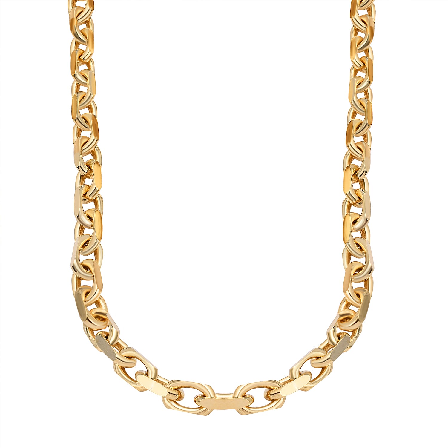 Vicenza Closeout - Yellow Gold Overlay Sterling Silver Cable Necklace (Size - 20) with Lobster Clasp, Silver Wt. 27.83 Gms