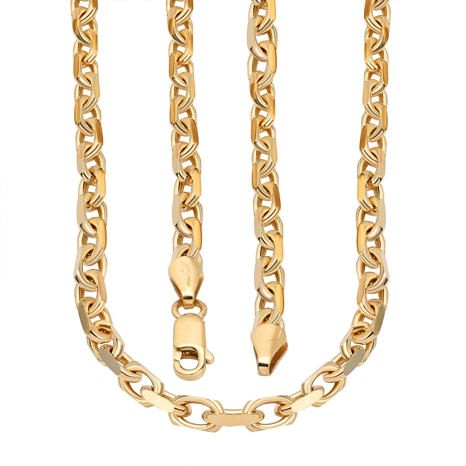 Vicenza Closeout - Yellow Gold Overlay Sterling Silver Cable Necklace (Size - 20) with Lobster Clasp, Silver Wt. 27.83 Gms