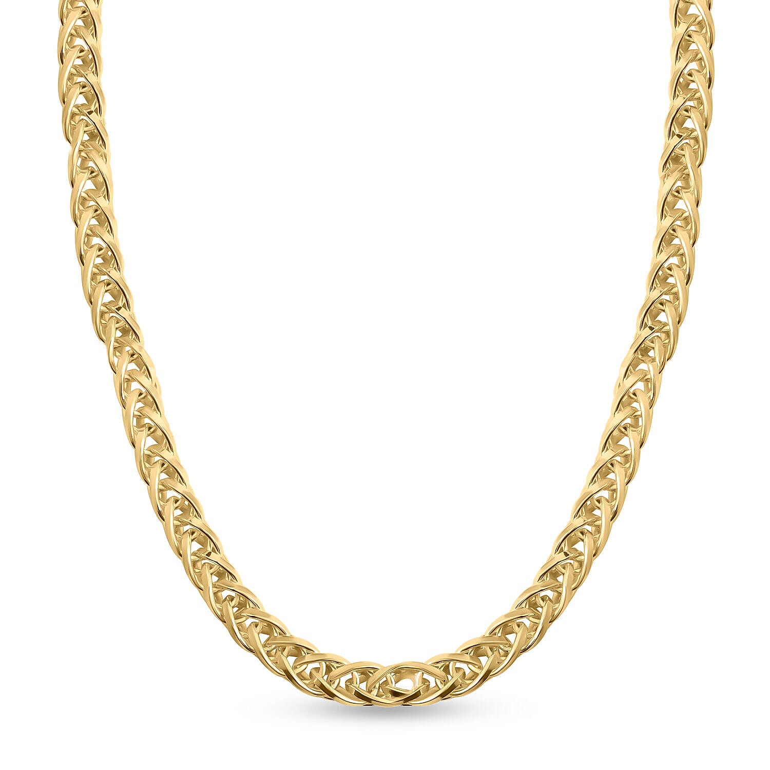 Vicenza Closeout- Yellow Gold Overlay Sterling Silver Solid Spiga Necklace (Size - 24) 34.9 Gms (1.12 Troy Ounces)