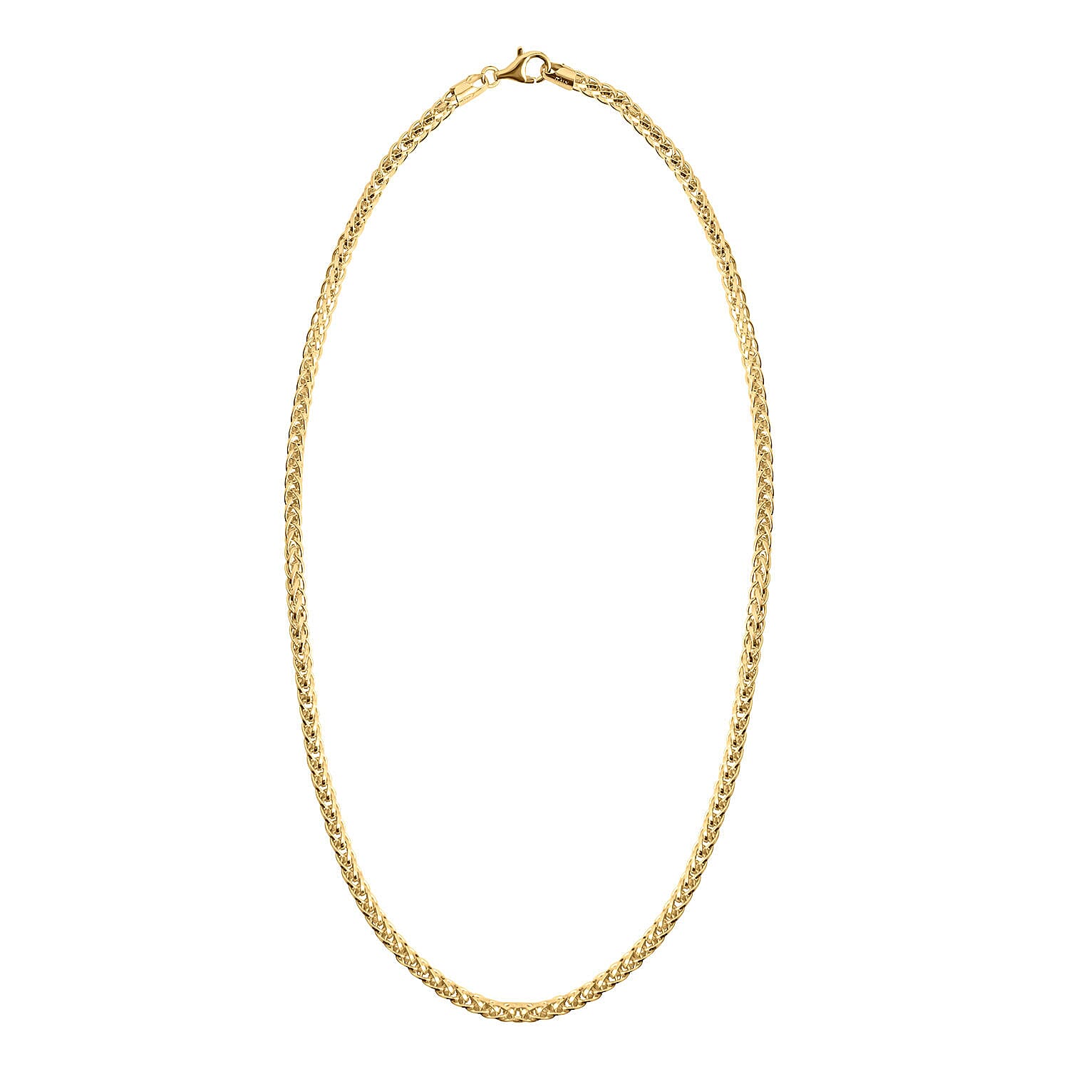 Vicenza Closeout- Yellow Gold Overlay Sterling Silver Solid Spiga Necklace (Size - 24) 34.9 Gms (1.12 Troy Ounces)