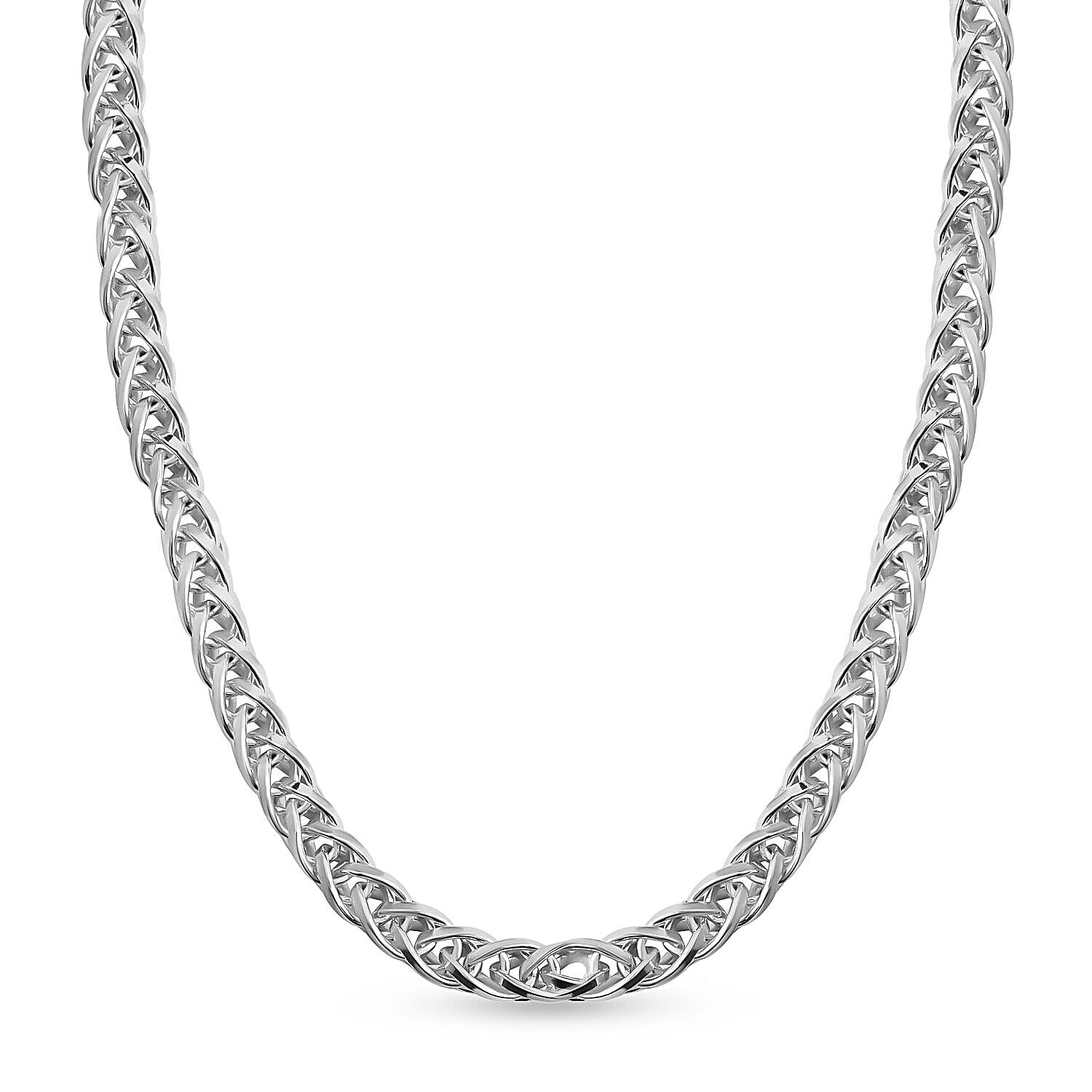 Vicenza Closeout-Sterling Silver Solid Spiga Necklace (Size - 24), Silver Wt. 34.9 Gms