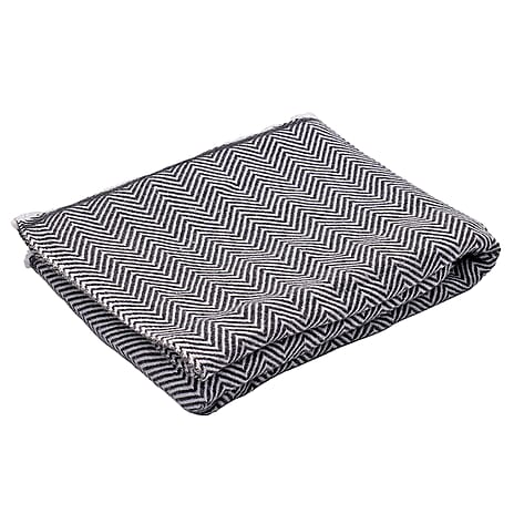 Cashmere Wool (75%) and Silk Blanket (25%) (Size 260x140 cm) - Grey