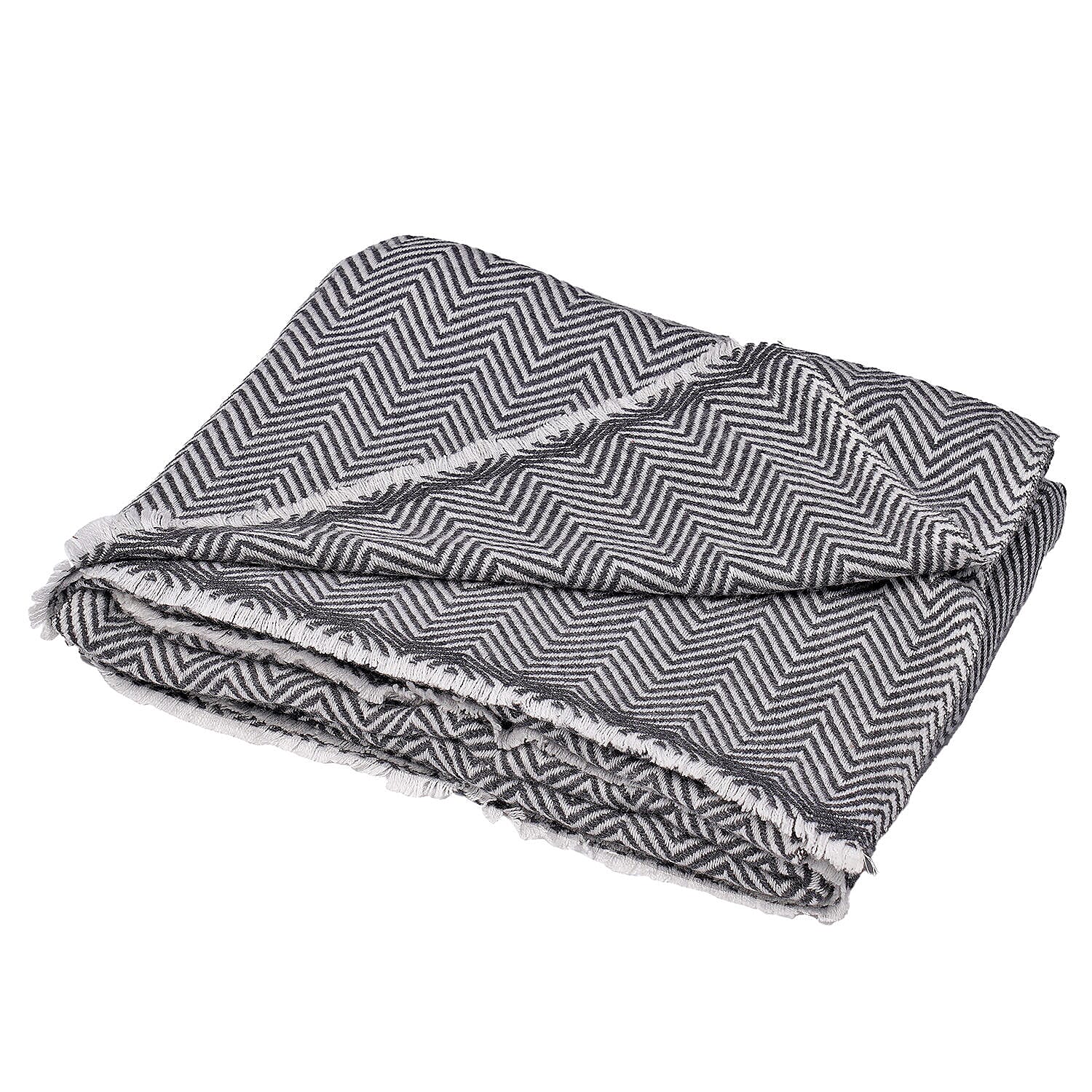 Cashmere 75% Wool and 25% Silk Blanket (Size 260x140 cm) - Grey