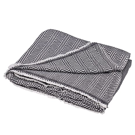 Cashmere Wool (75%) and Silk Blanket (25%) (Size 260x140 cm) - Grey