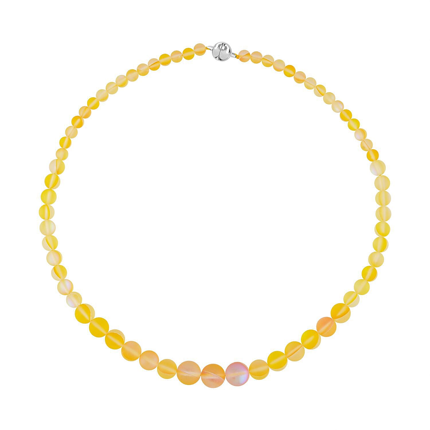 Simulated Yellow Sapphire Necklace (Size - 20) with Magnetic Clasp