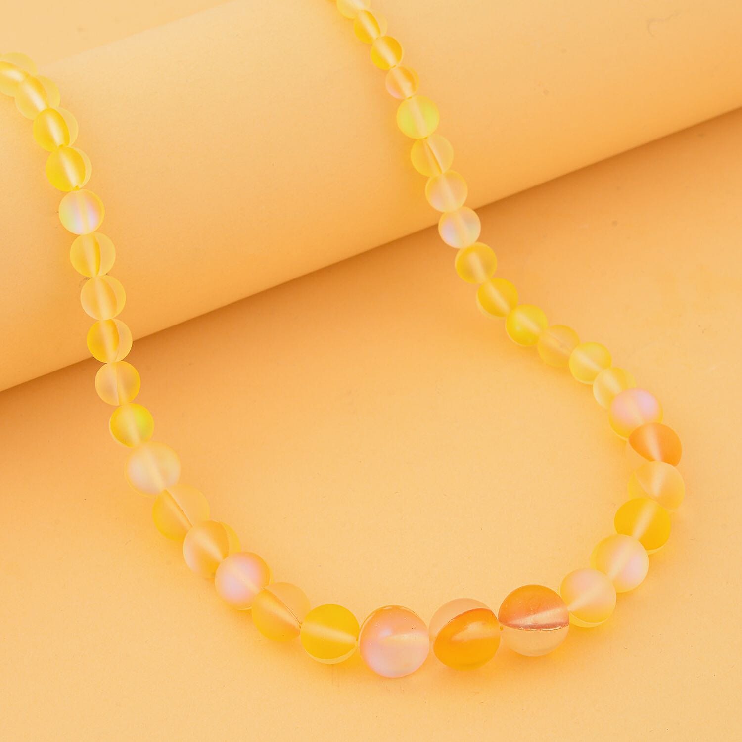 Simulated Yellow Sapphire Necklace (Size - 20) with Magnetic Clasp