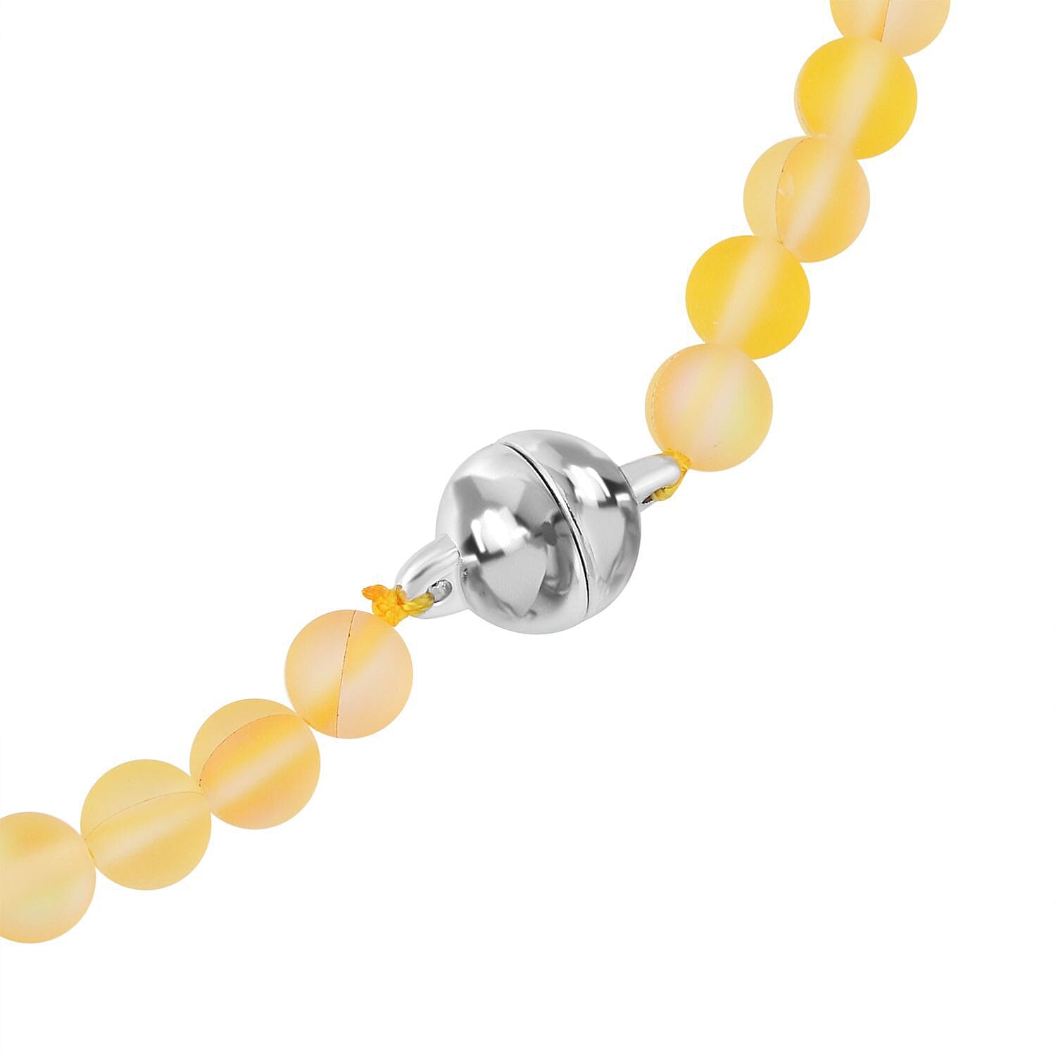 Simulated Yellow Sapphire Necklace (Size - 20) with Magnetic Clasp
