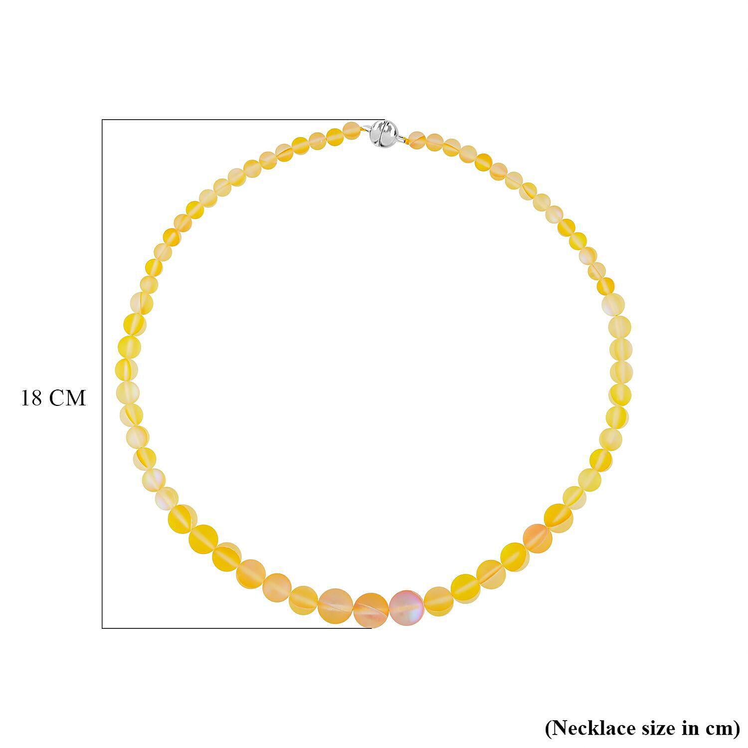 Simulated Yellow Sapphire Necklace (Size - 20) with Magnetic Clasp