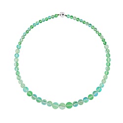 Simulated Green Sapphire Necklace (Size - 20) with Magnetic Clasp