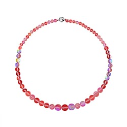 Simulated Red Sapphire Necklace (Size - 20) with Magnetic Clasp