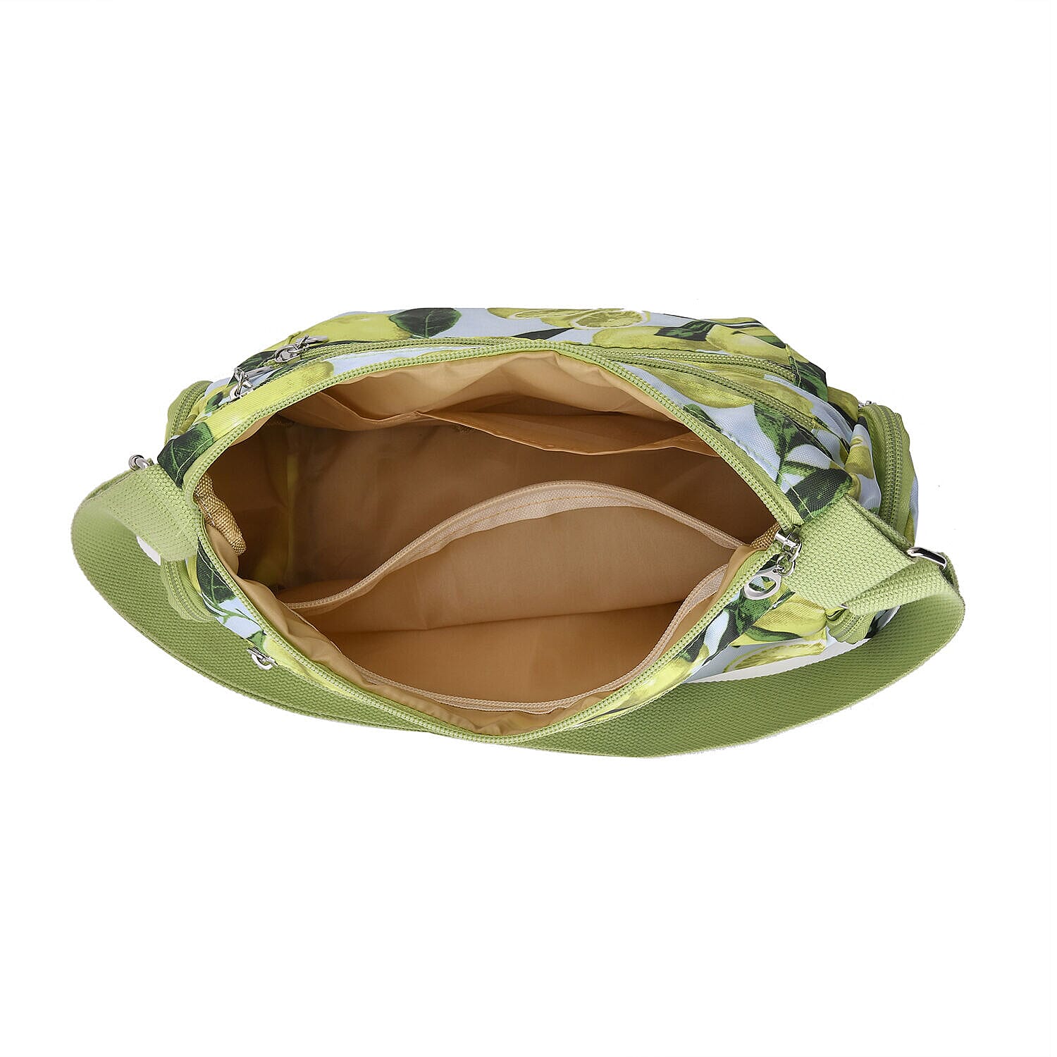 Oxford Leomon Pattern Crossbody Bag with Shoulder Strap (Size 26x20x10 cm) - Yellow & Blue