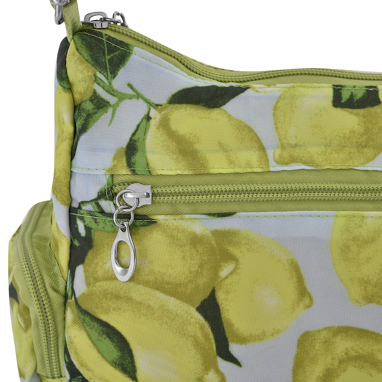 Oxford Leomon Pattern Crossbody Bag with Shoulder Strap (Size 26x20x10 cm) - Yellow & Blue