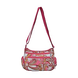 Oxford Pineapple Pattern Crossbody Bag with Shoulder Strap (Size 26x20x10 cm) - Yellow & Blue