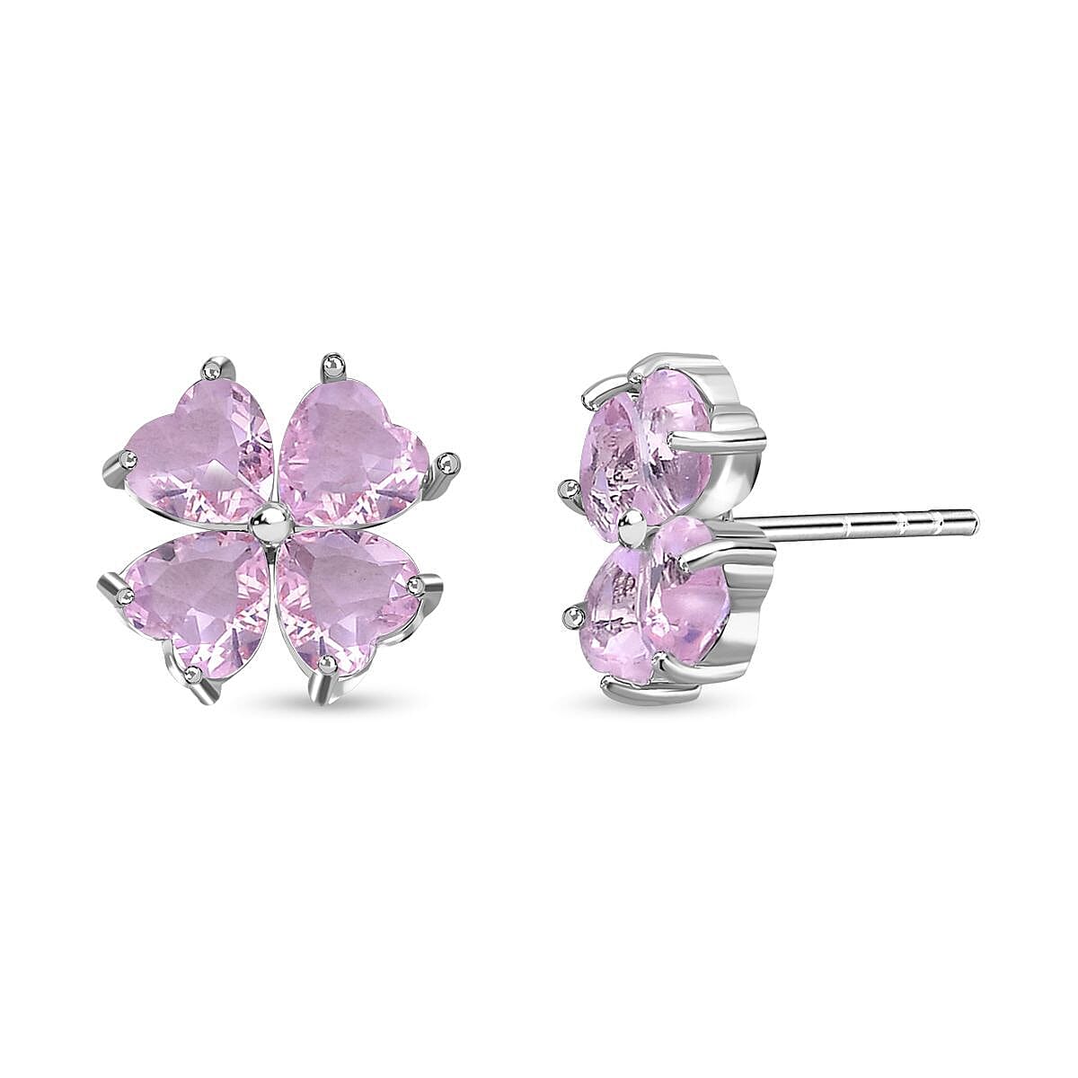 Simulated Pink Sapphire Earrings (With Push Back)
