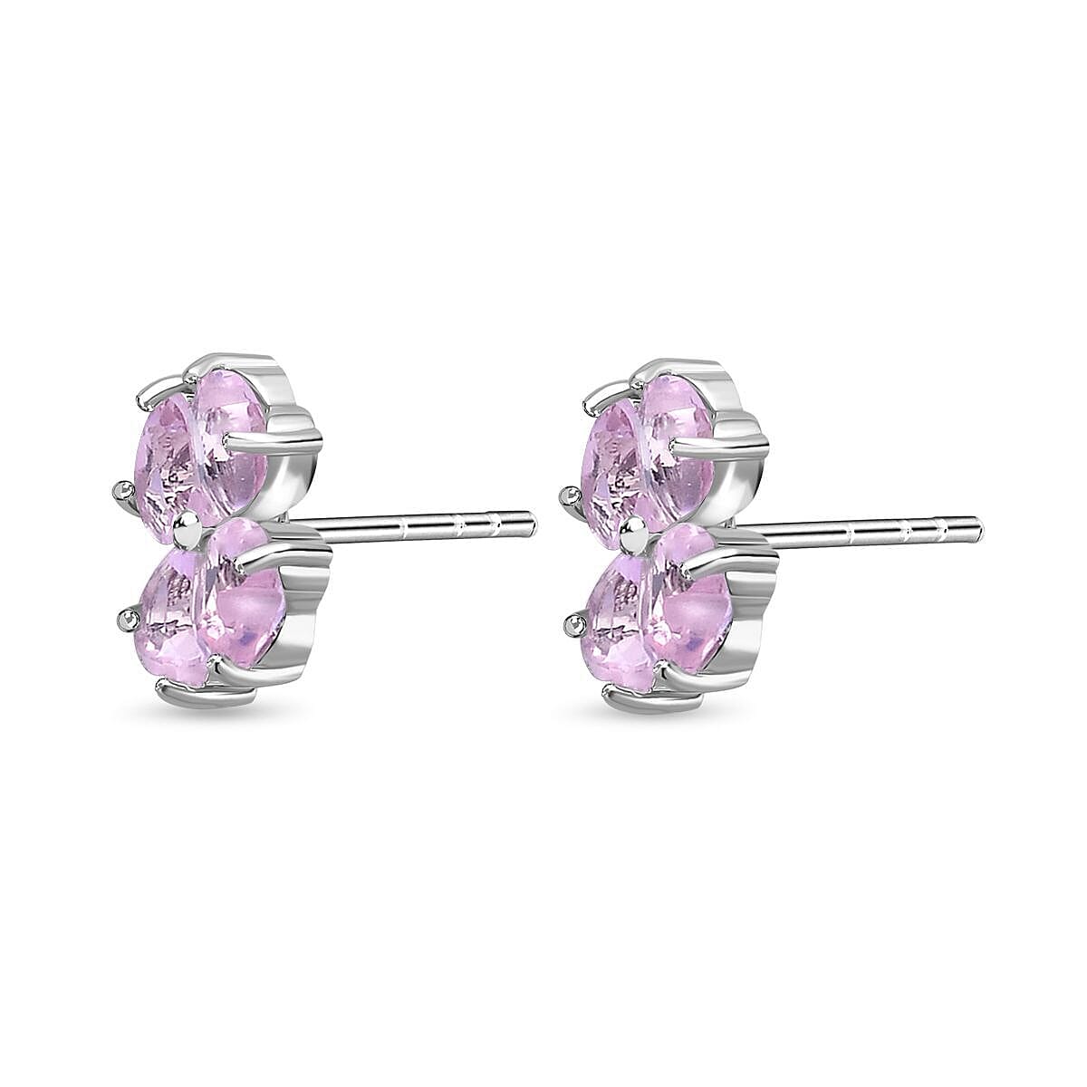 Simulated Pink Sapphire Earrings (With Push Back)