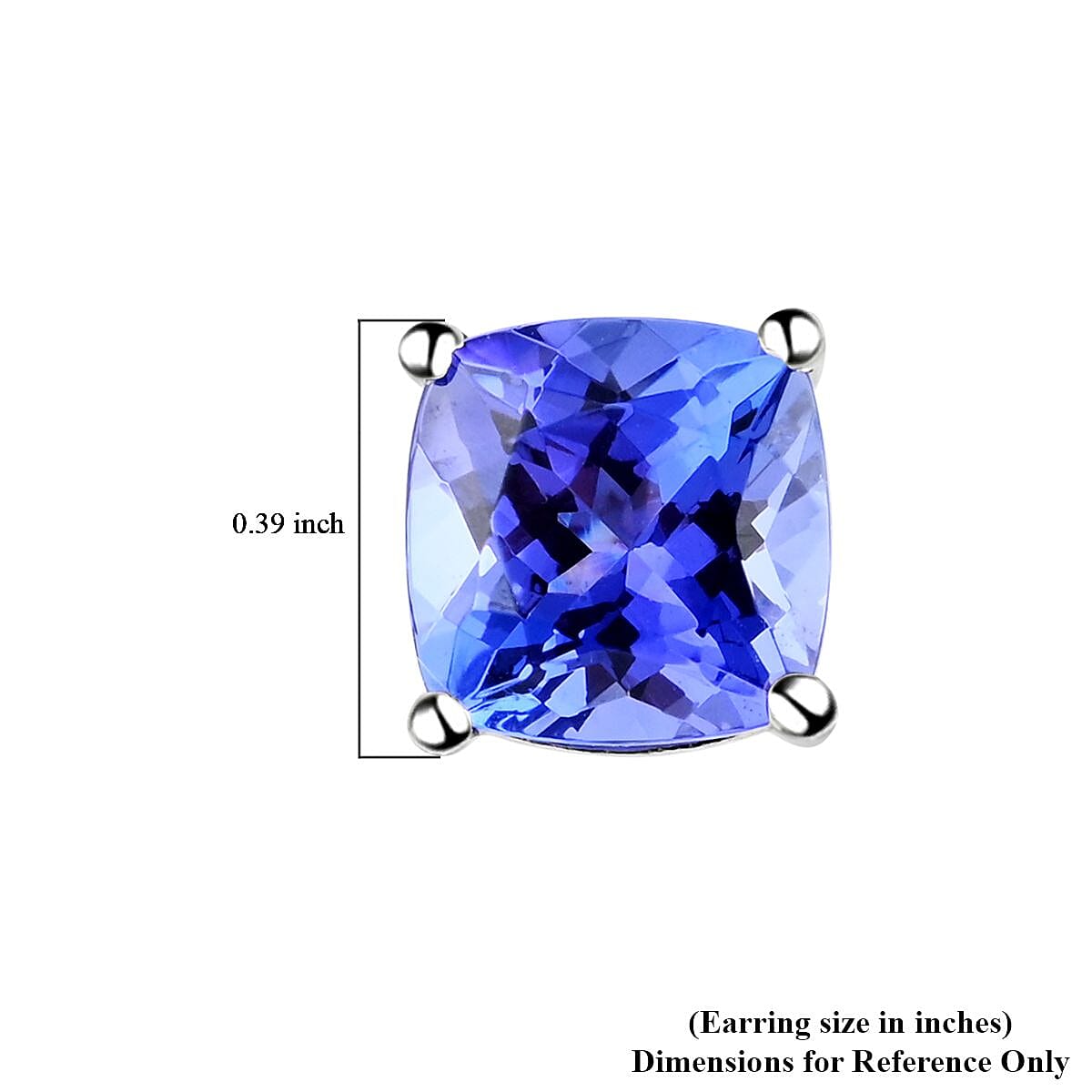 950 Platinum AGI Certified AAAA Tanzanite Solitaire Stud Earrings 2.10 Ct.