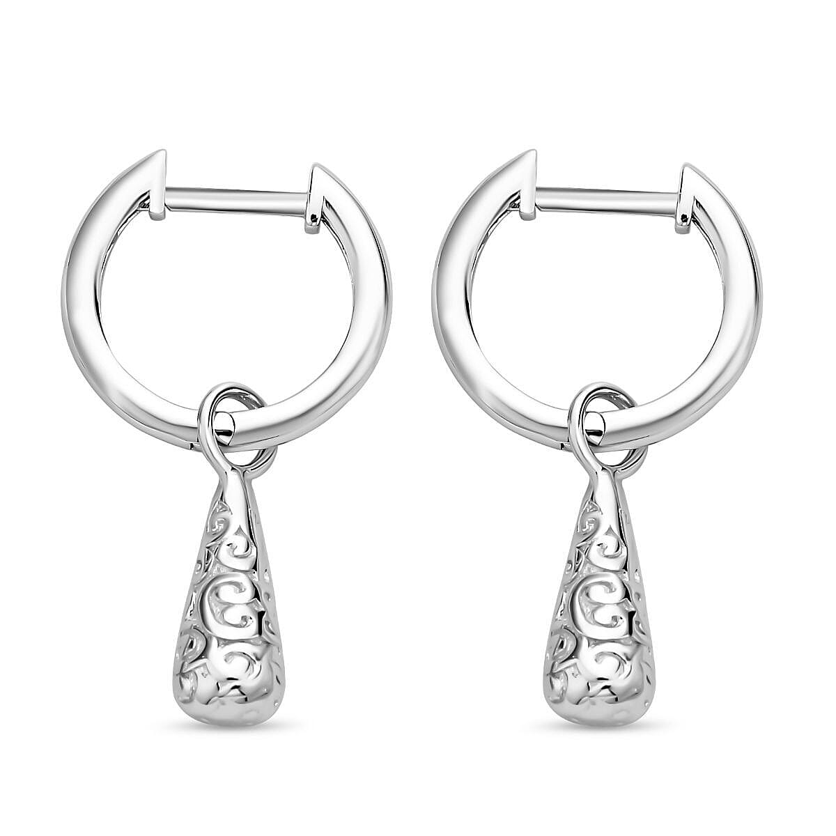 LucyQ Airdrip Collection - Rhodium Overlay Sterling Silver Dangle Detachable Earrings