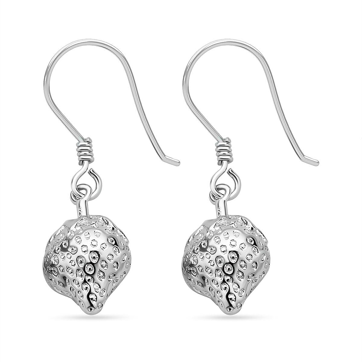 LucyQ Delicious Collection - Rhodium Overlay Sterling Silver Strawberry Drop Earrings