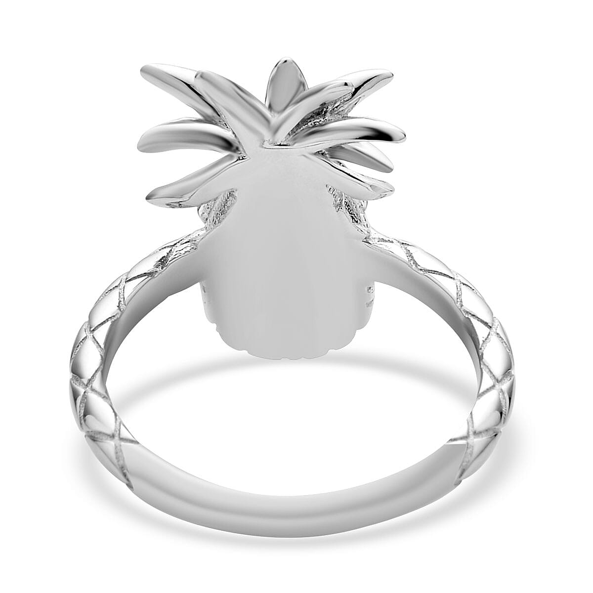 LucyQ Delicious Collection - Rhodium Overlay Sterling Silver Pineapple Ring LucyQ Delicious Collection - Rhodium Overlay Sterling Silver Pineapple Ring