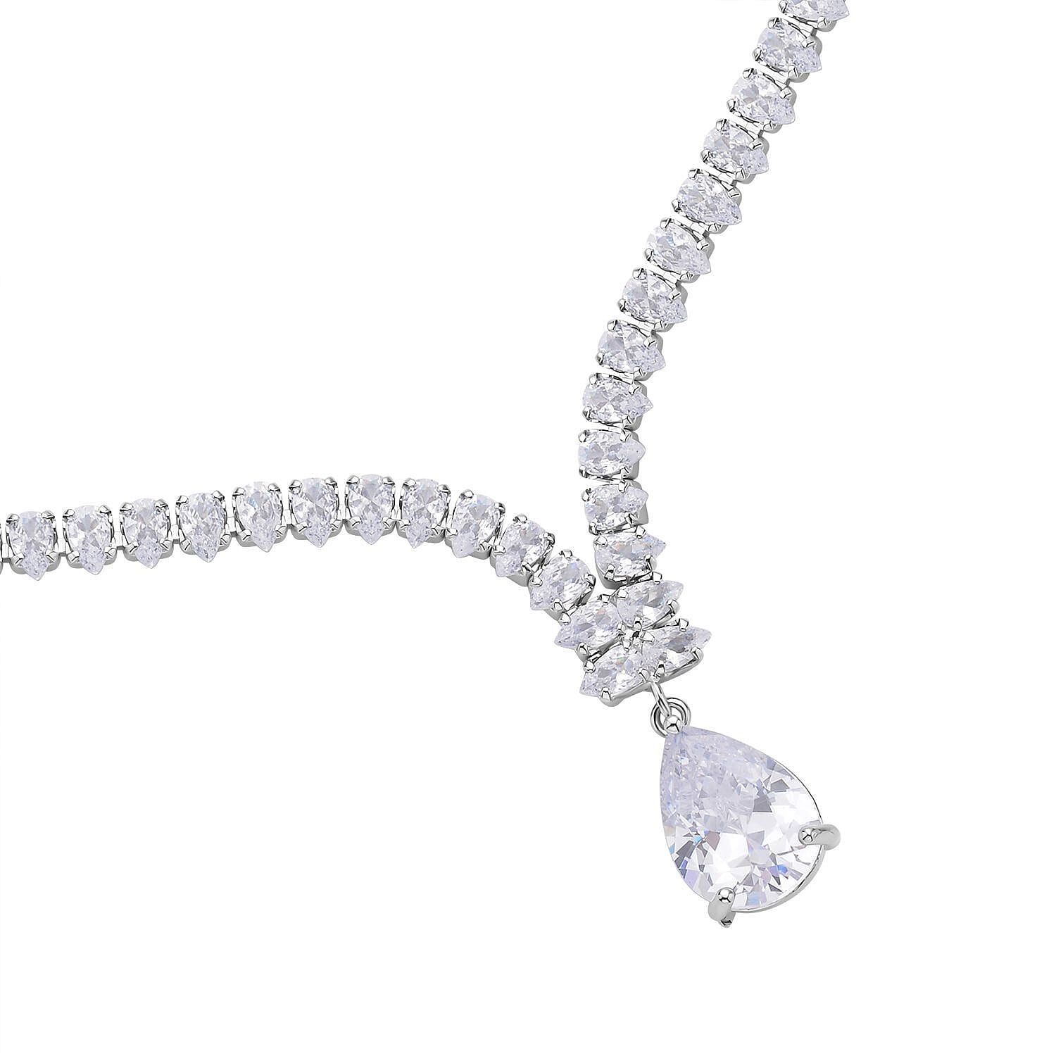 Simulated Diamond Necklace (Size - 18) 30.00 Ct.