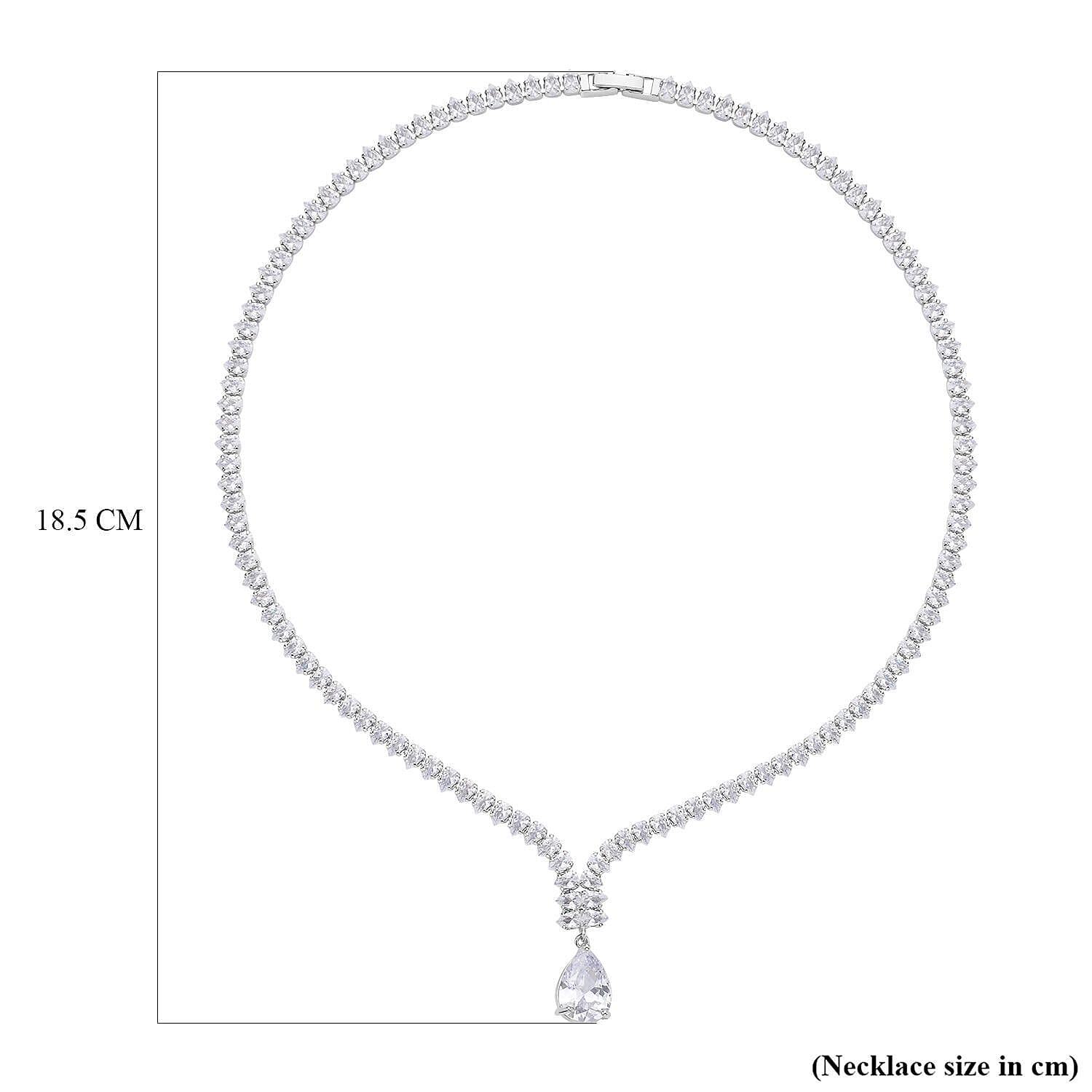 Simulated Diamond Necklace (Size - 18) 30.00 Ct.